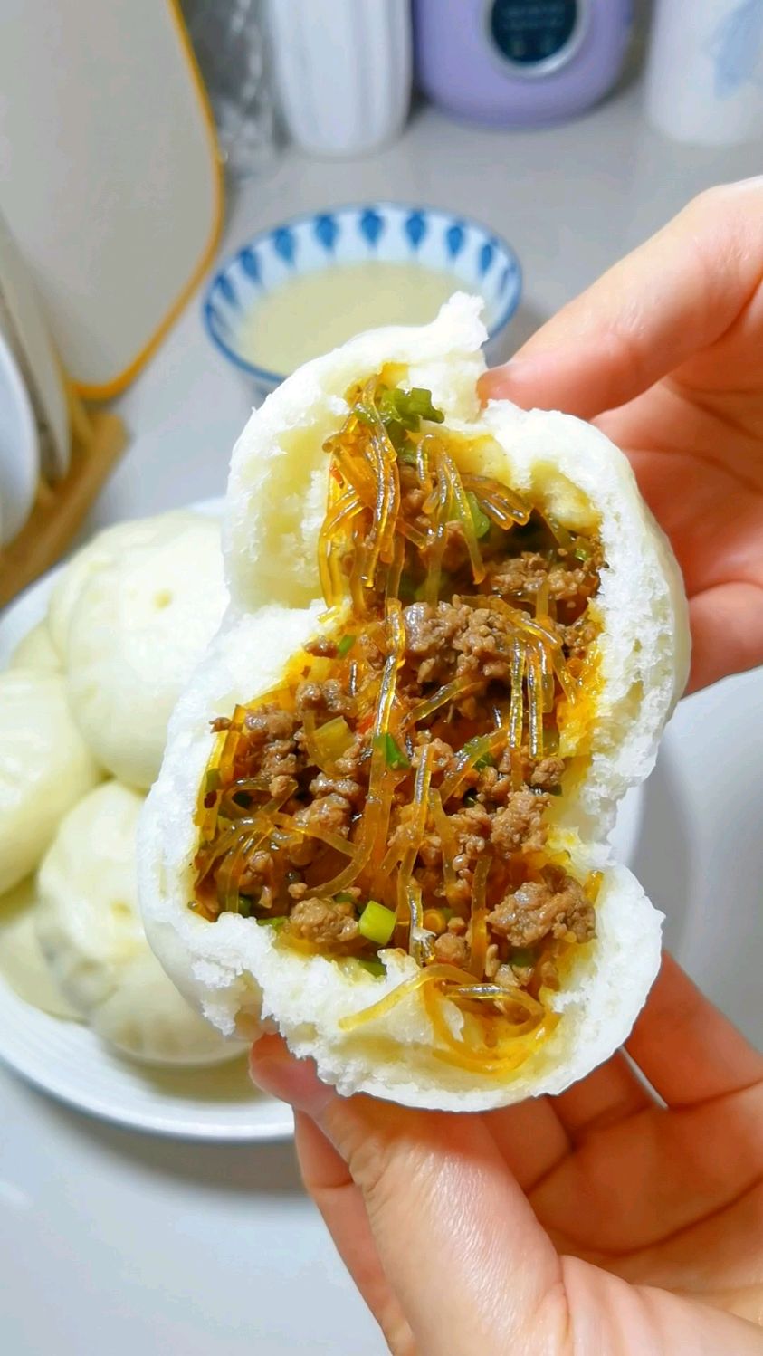 牛肉粉丝包子,又香又软,太好吃了