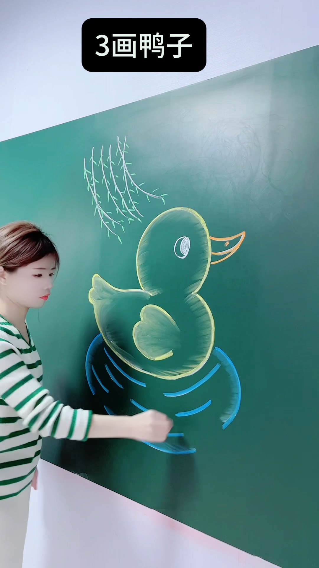 数字3简笔画鸭子