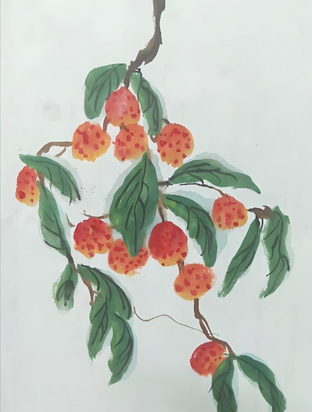 国画教程,荔枝怎么画