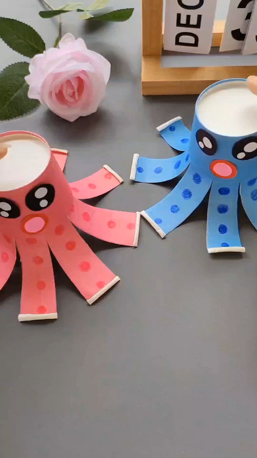 一次性纸杯不要扔,拿来做一个可爱的八爪鱼,太可爱了