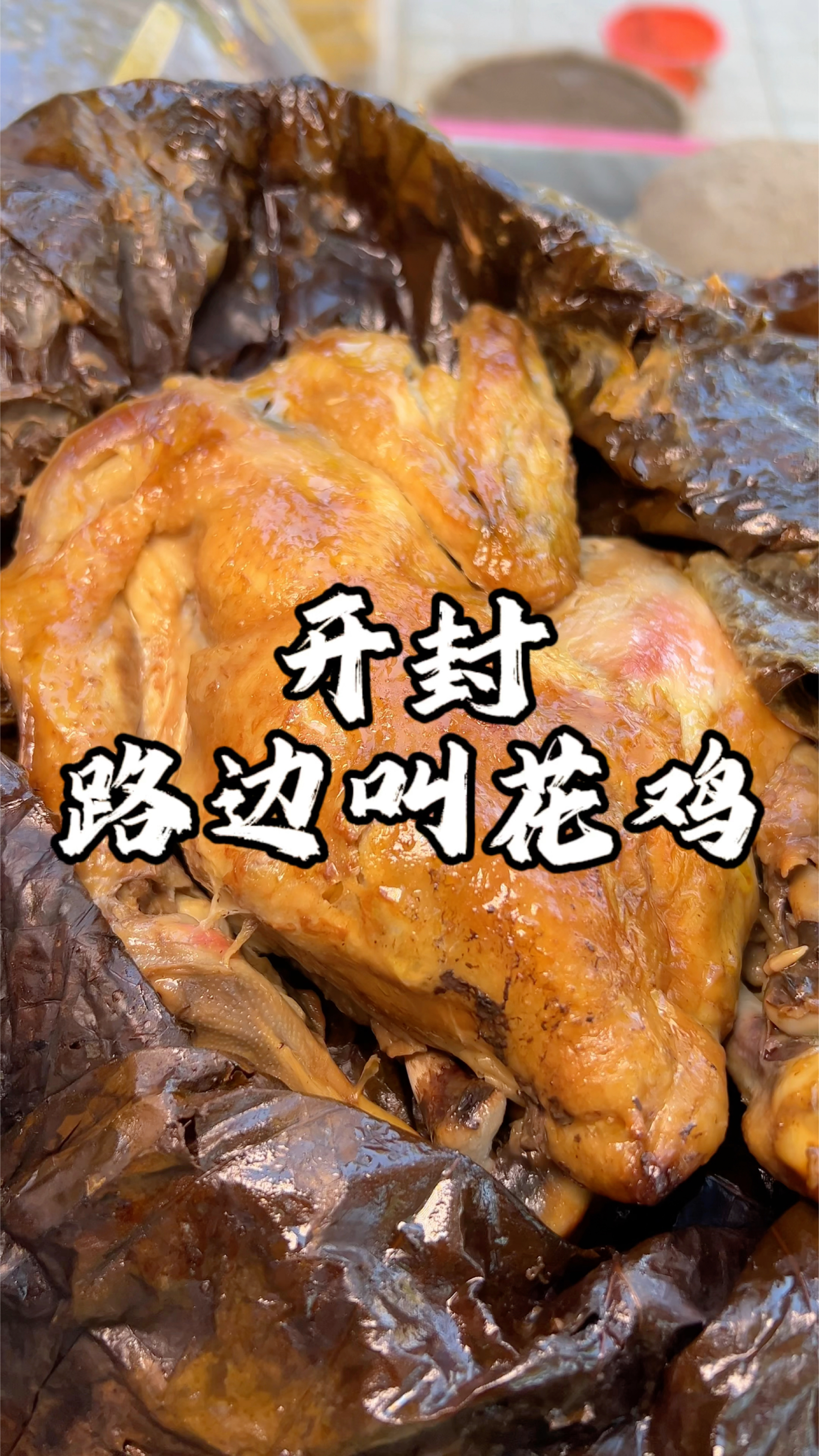 开封路边摊的黄泥叫花鸡 黄泥现包 鲜嫩多汁鸡肉筷子一碰就脱骨了