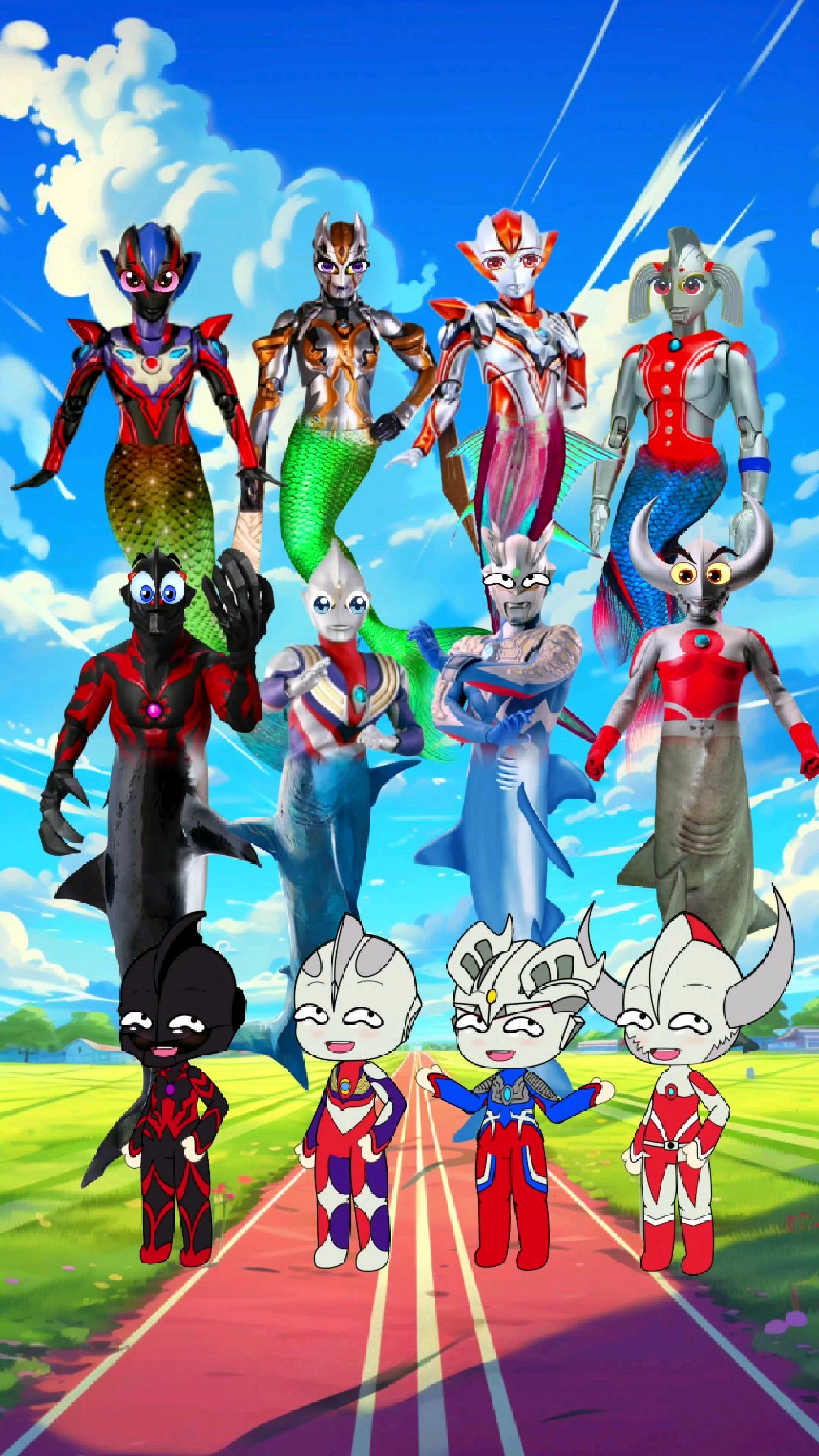 小奥特曼的美人鱼妈妈和鲨鱼爸爸