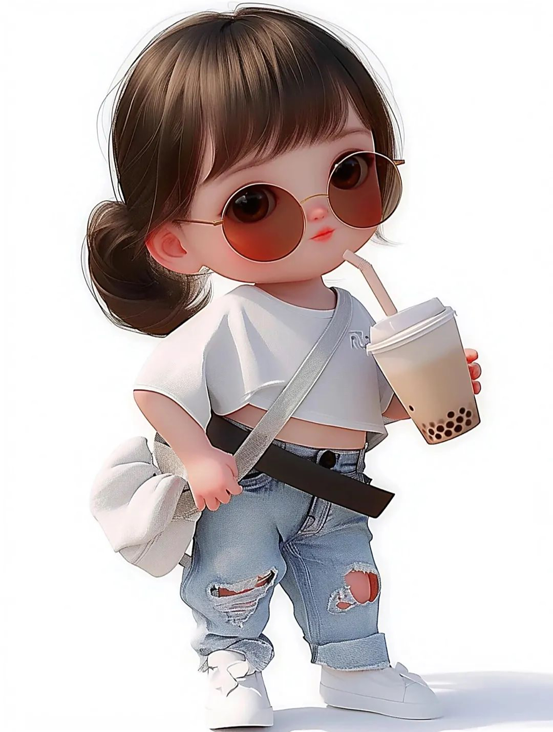 喝奶茶的长城炮女孩儿头像来了!