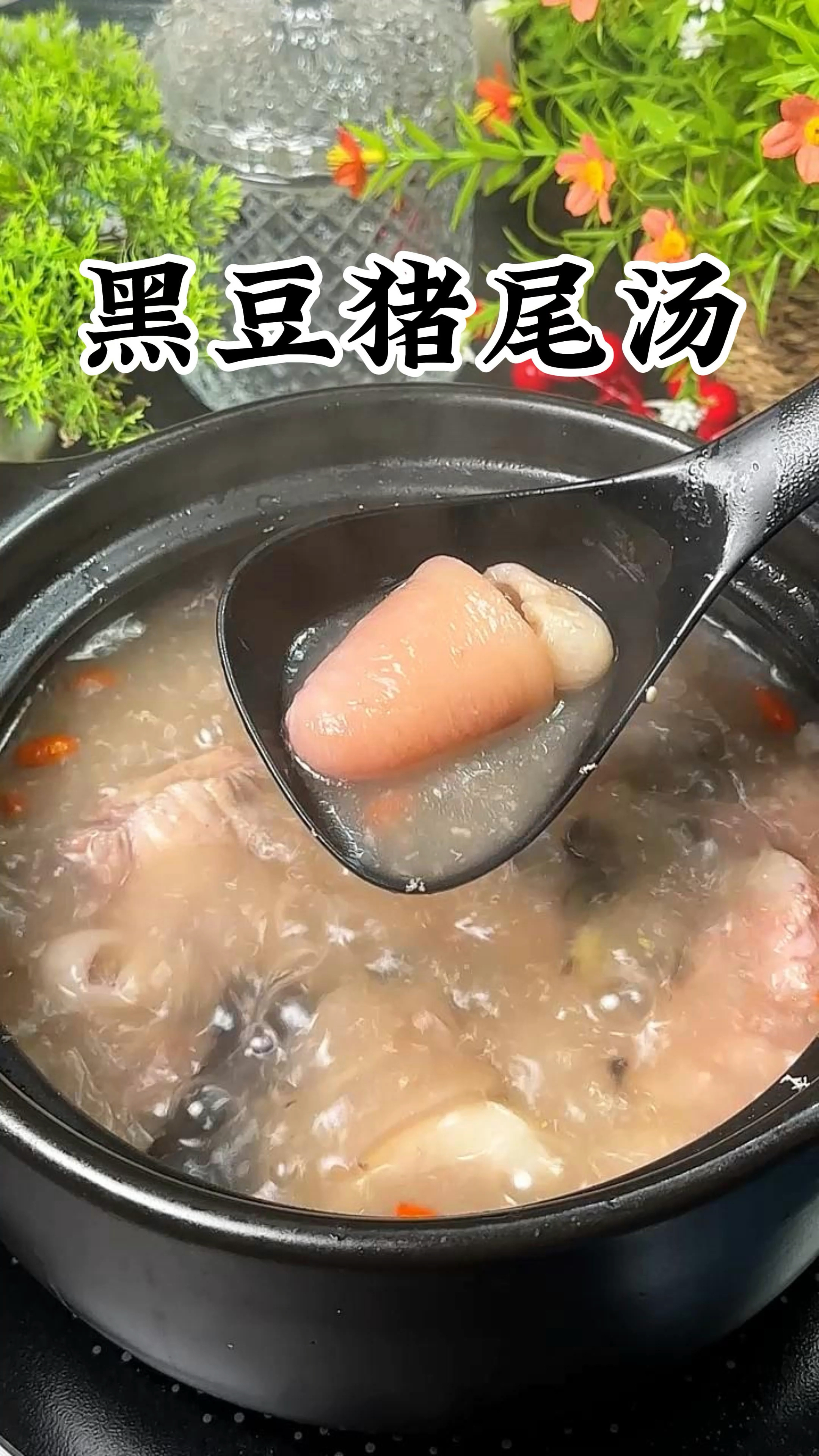 黑豆猪尾汤 #居然那么厉害 #为你煲汤 #解决了家家户户的烦恼