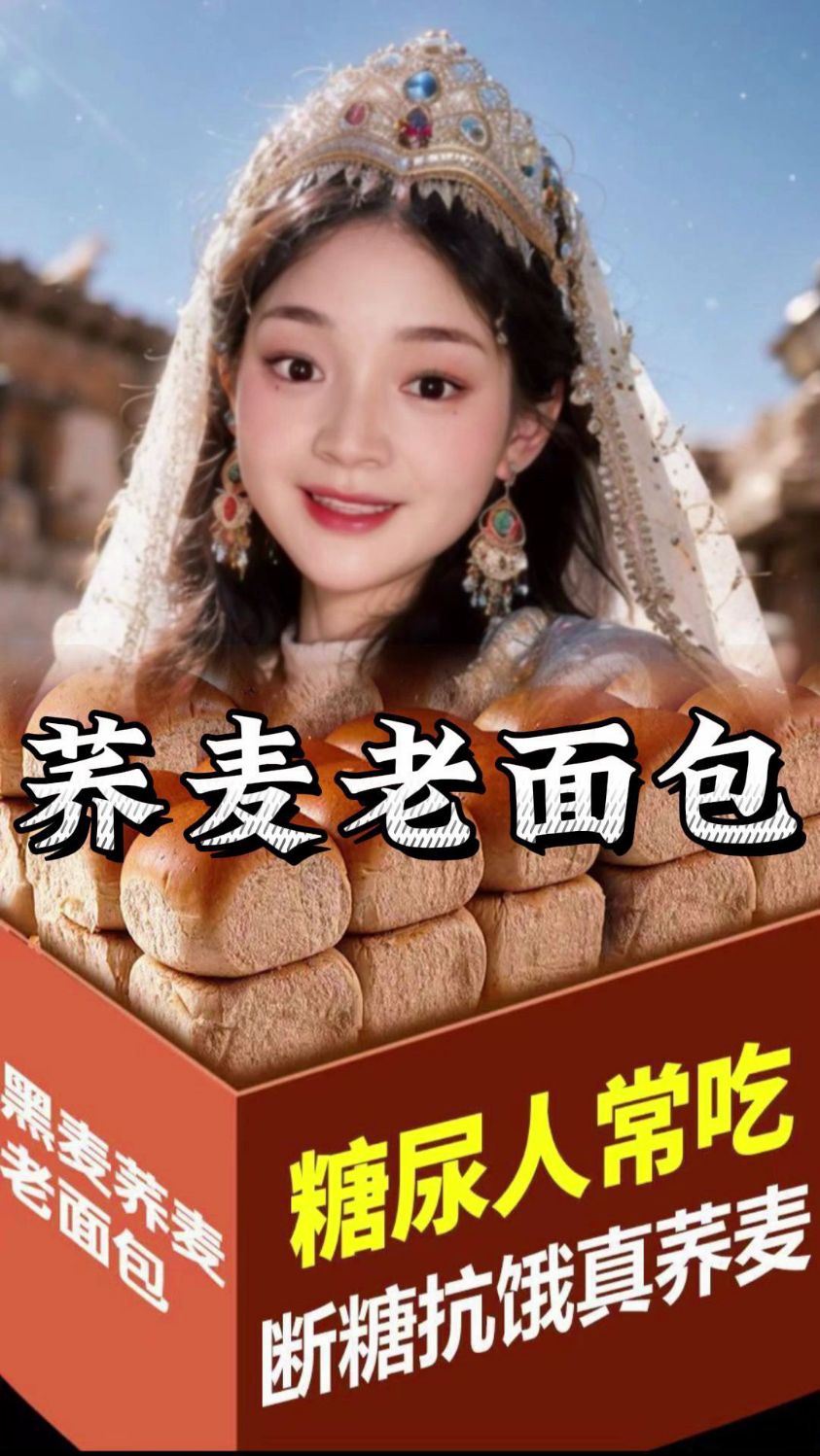 荞麦轻食苦荞麦食品蔗糖粗粮老式面包早餐黑麦代餐断糖饱腹抗饿