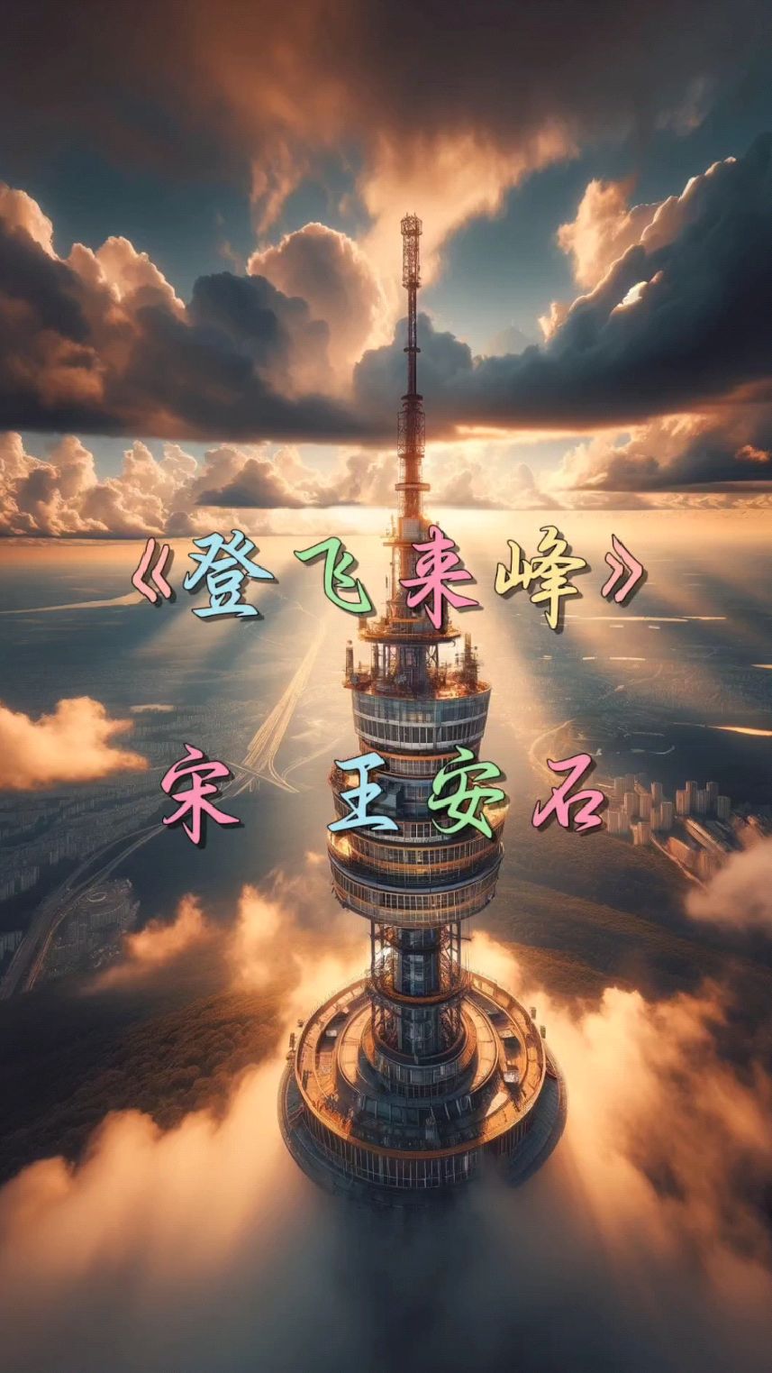 AI绘画古诗词《登飞来峰》高峰之上千寻塔!