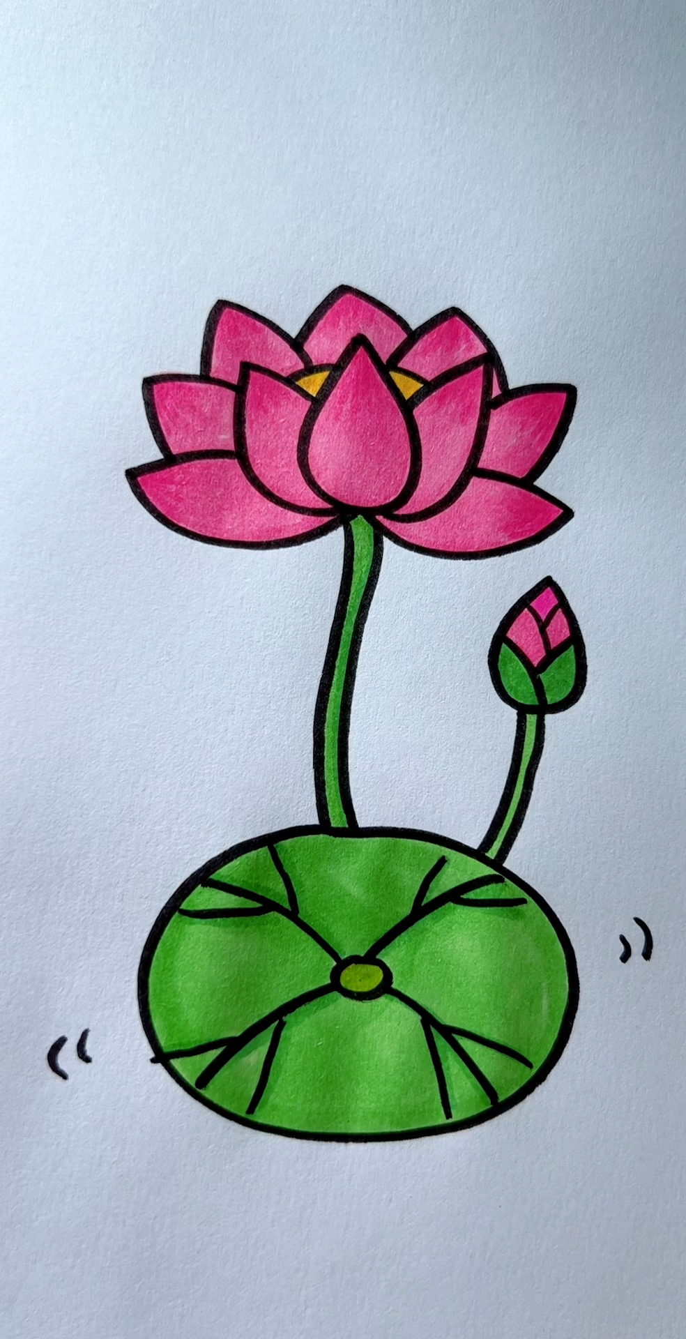 荷花这样画,一看就会