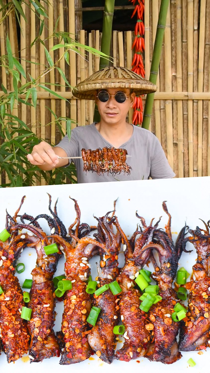 户外功夫烤鱿鱼仔我就喜欢麻辣味。