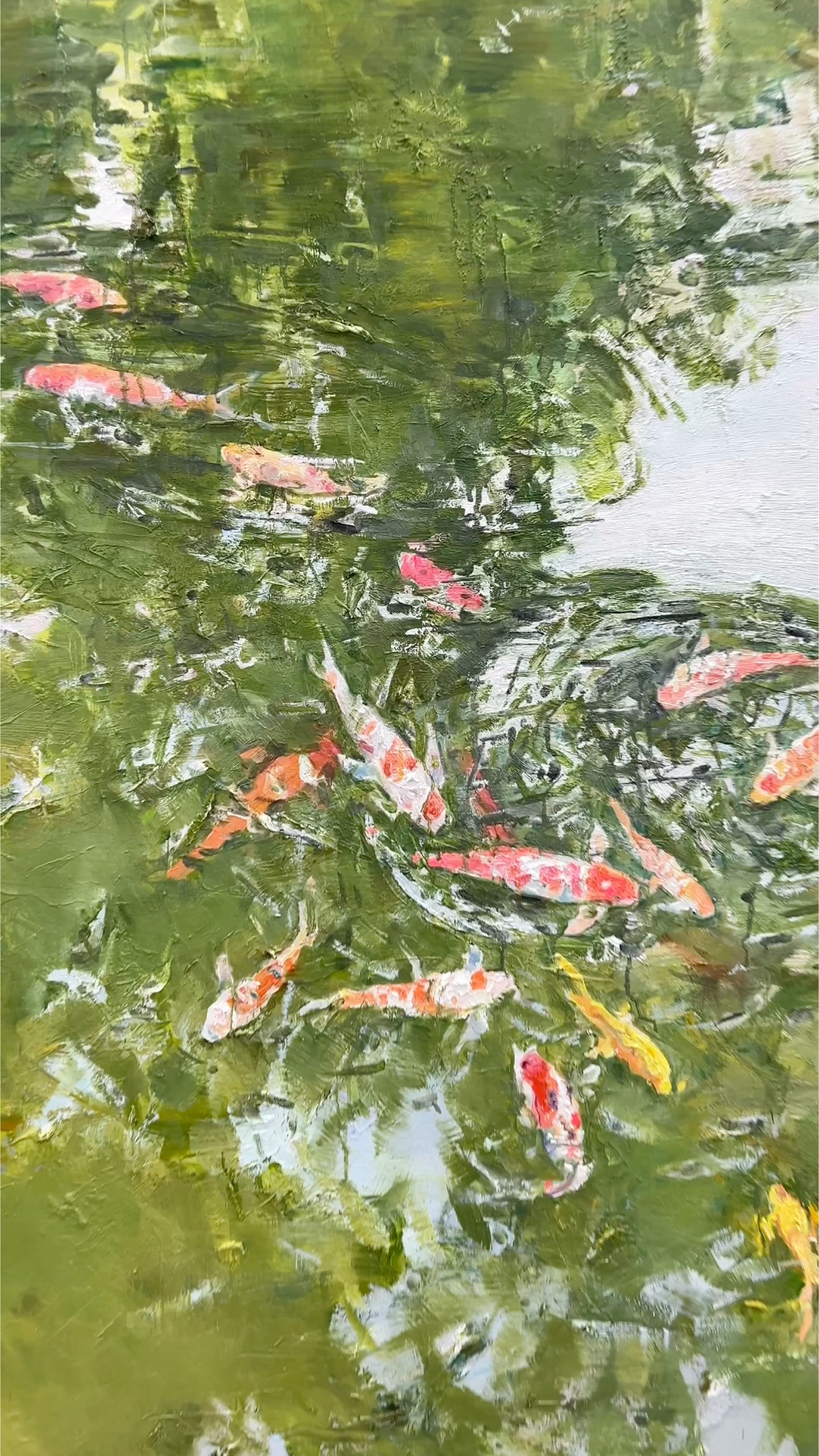 原创鲤鱼油画艺术