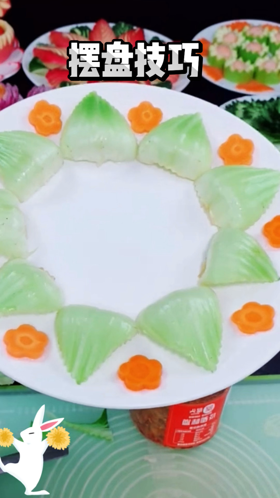 小白菜像我这样做装饰盘,真的甜好看了