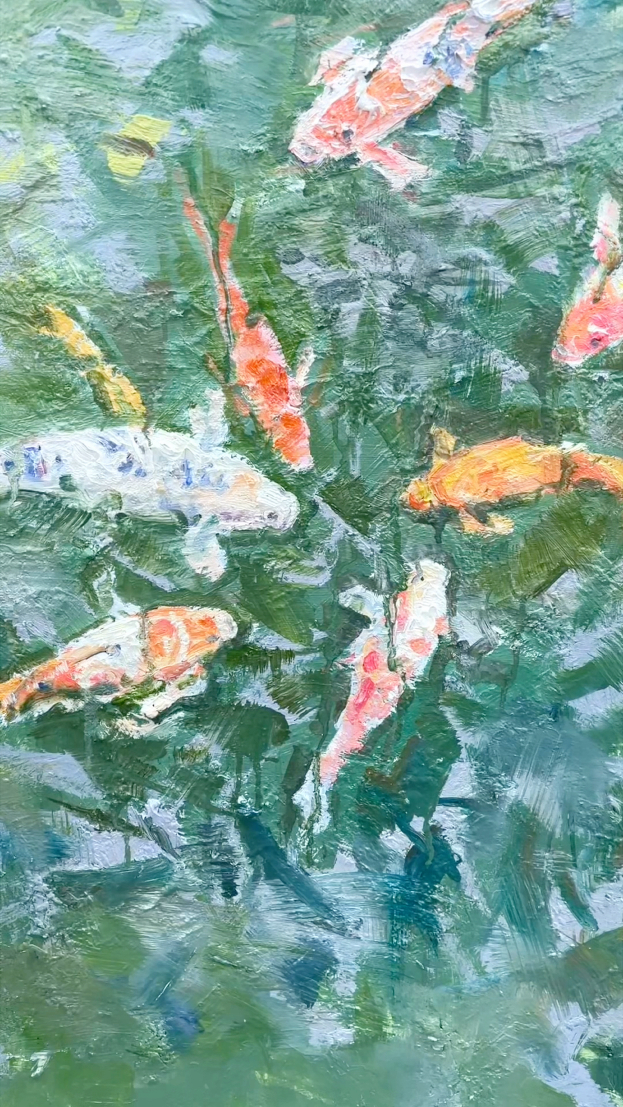 原创鲤鱼油画艺术绘画