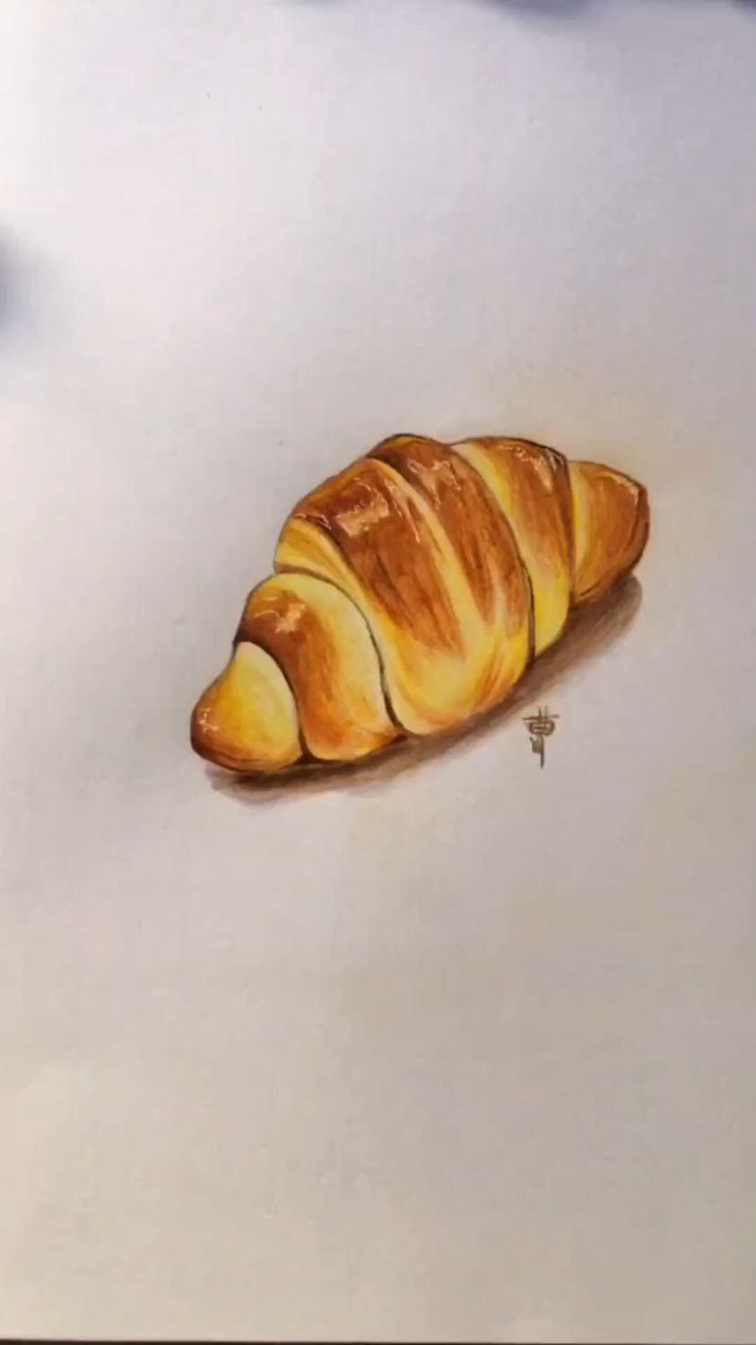 彩铅简笔画面包的画法步骤