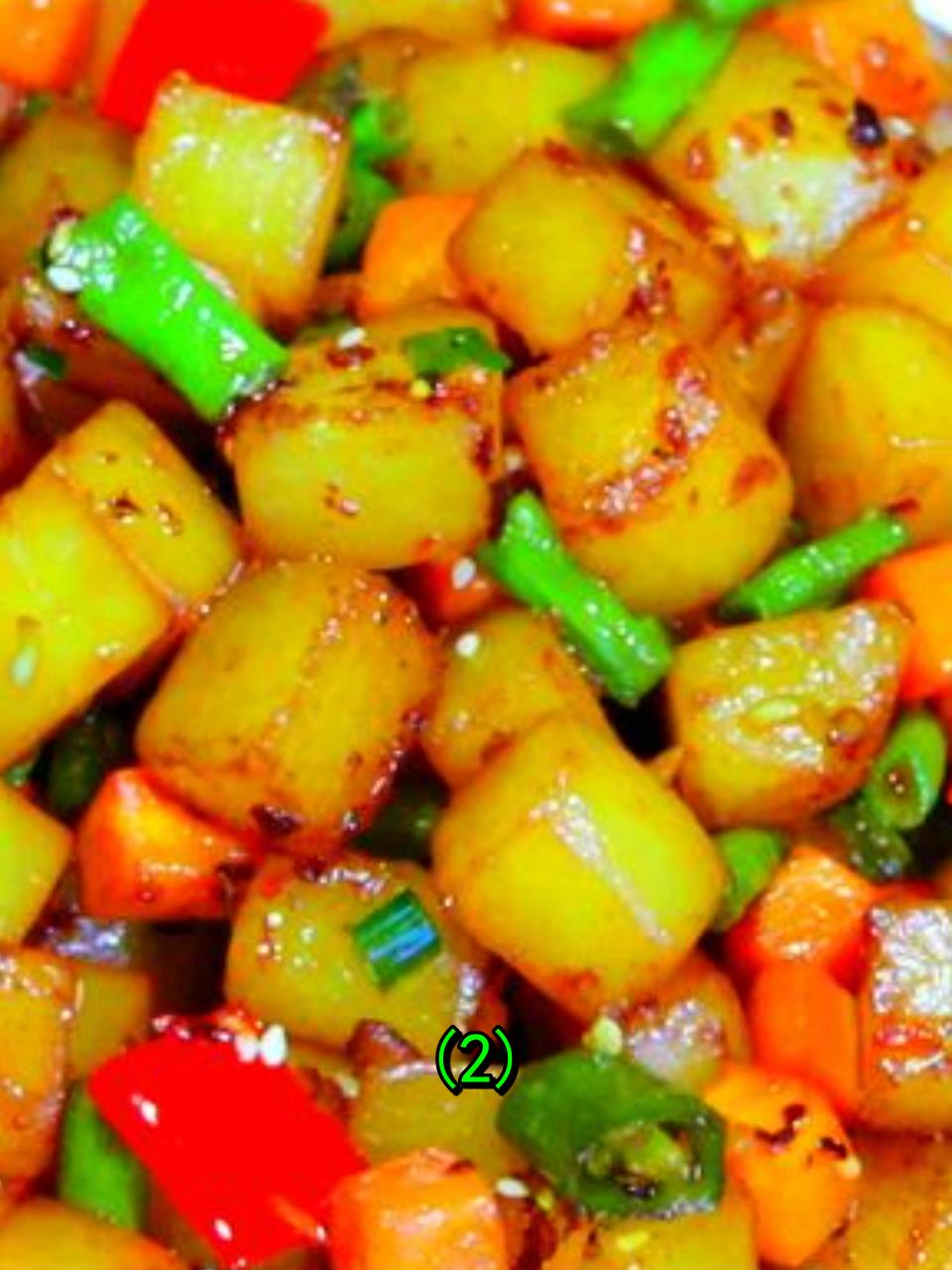 「土豆豆角炒饭」香糯入味,素菜也美味!2