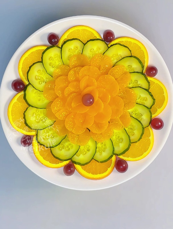 创意水果拼盘创意果盘制作,简单又好看的橙子橘子创意摆盘技巧