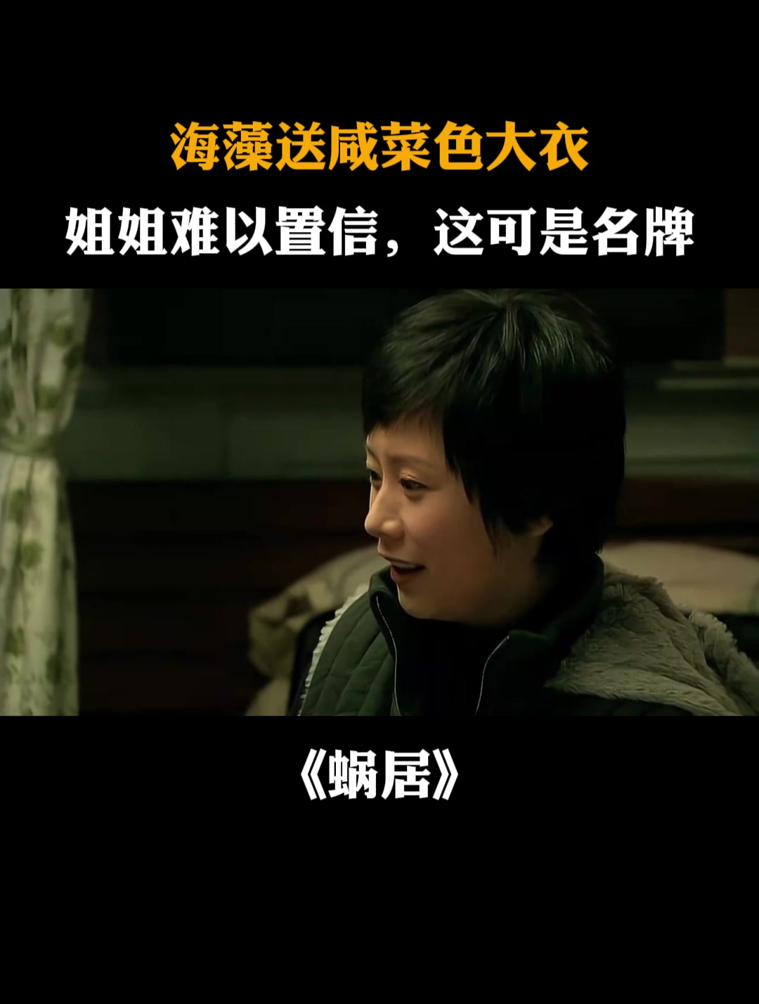 蜗居:海藻送咸菜色大衣,姐姐难以置信,这可是名牌