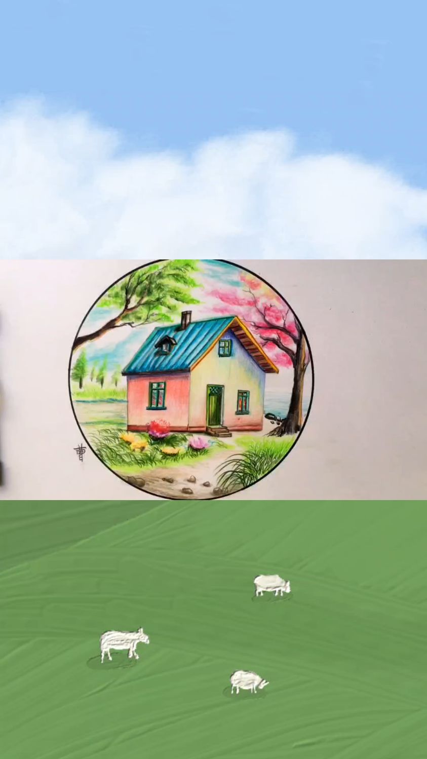 彩铅简笔画房子步骤分享