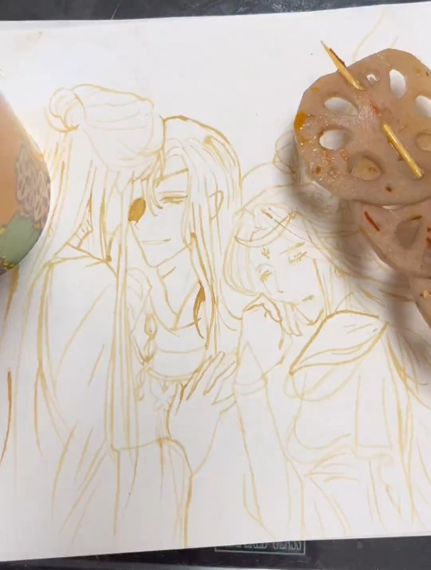 万物皆可画画之钵钵鸡画天官赐福