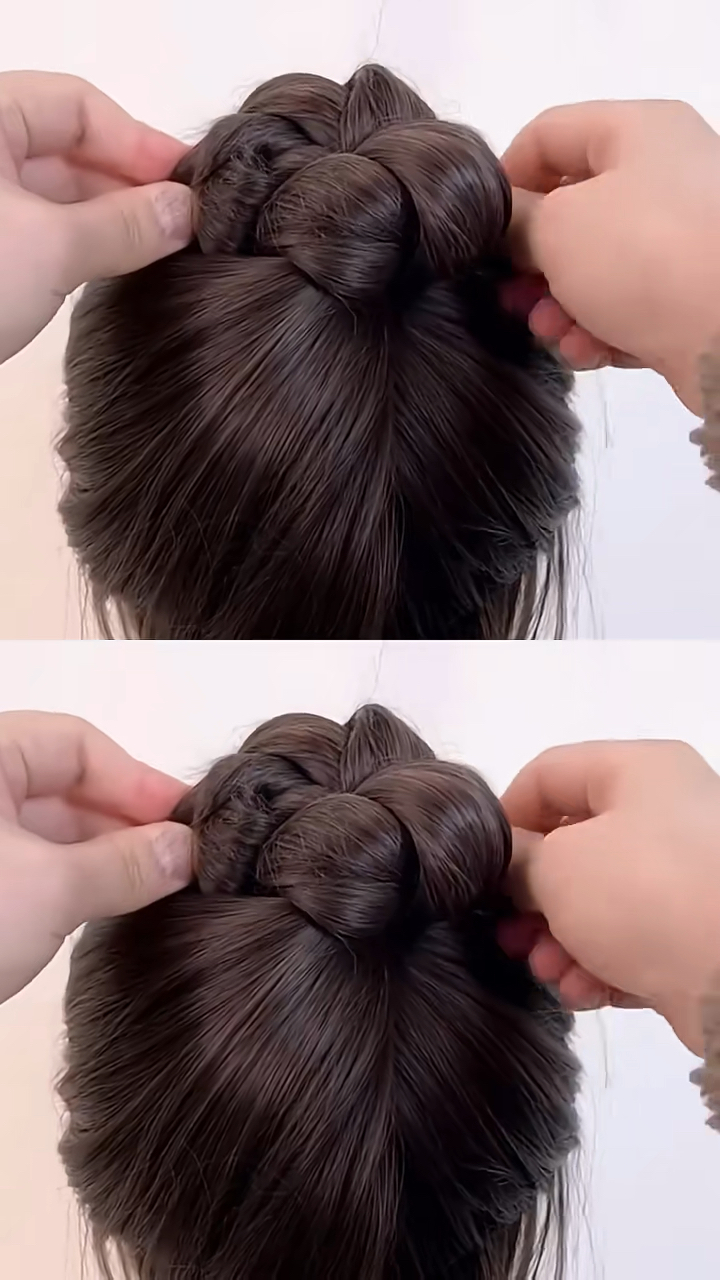 气质花苞高丸子头教程