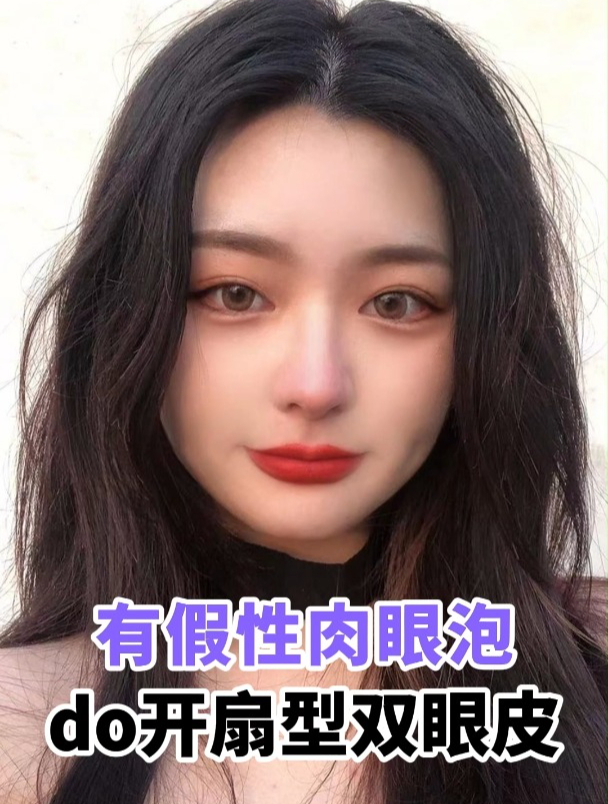 假性肉眼泡适合做哪种双眼皮?开扇型!