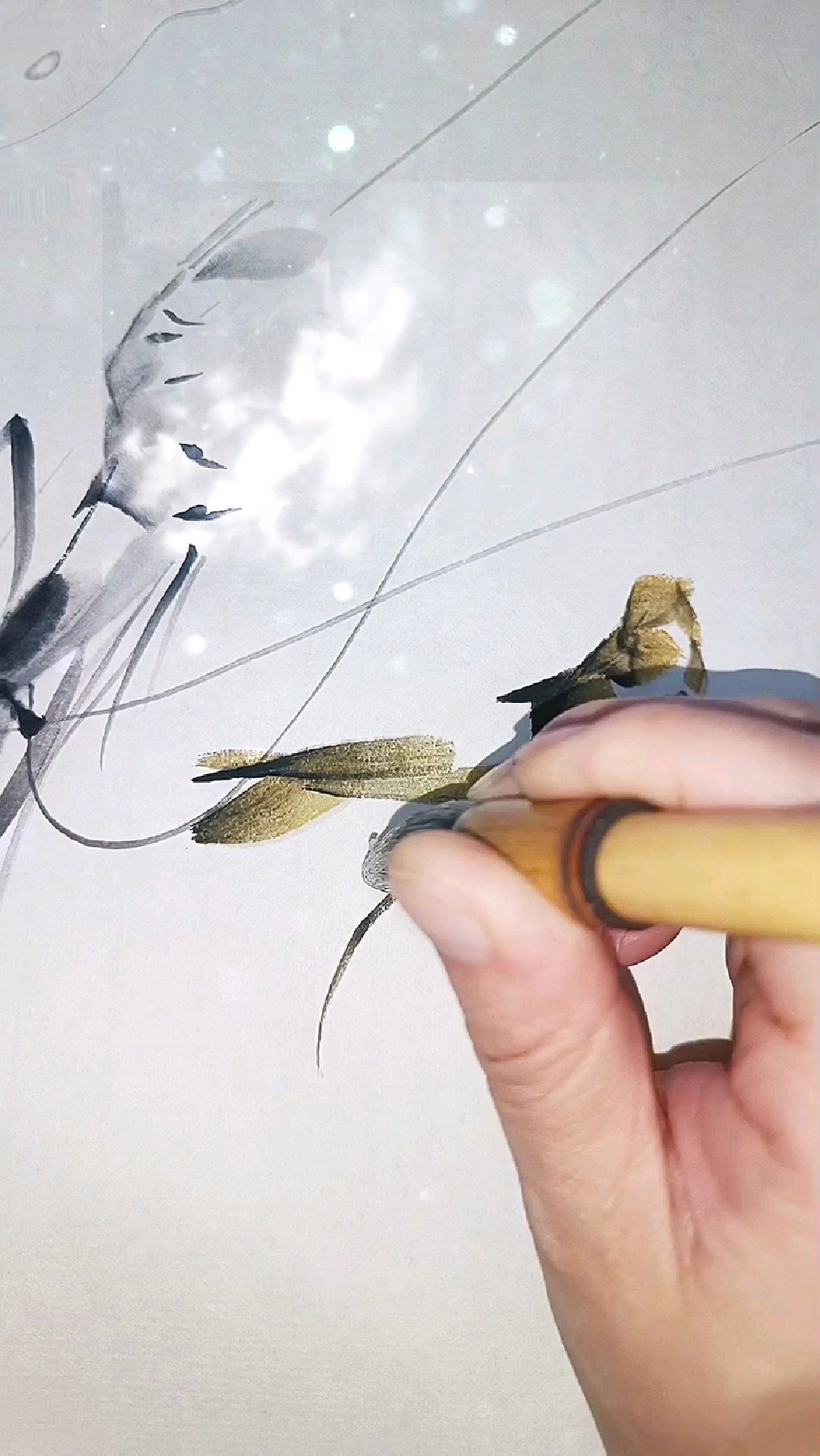 换个特殊的颜色来画虾,喜欢国画的朋友进来欣赏艺术之美吧