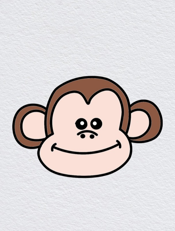 用英文字母画一只可爱的猴子,猴子简笔画