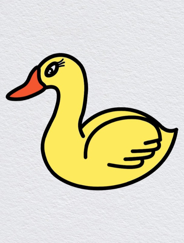 简单几笔画一只大白鹅,鹅简笔画