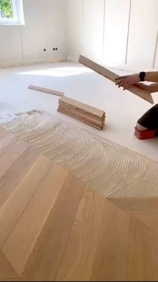 鱼骨拼木地板安装