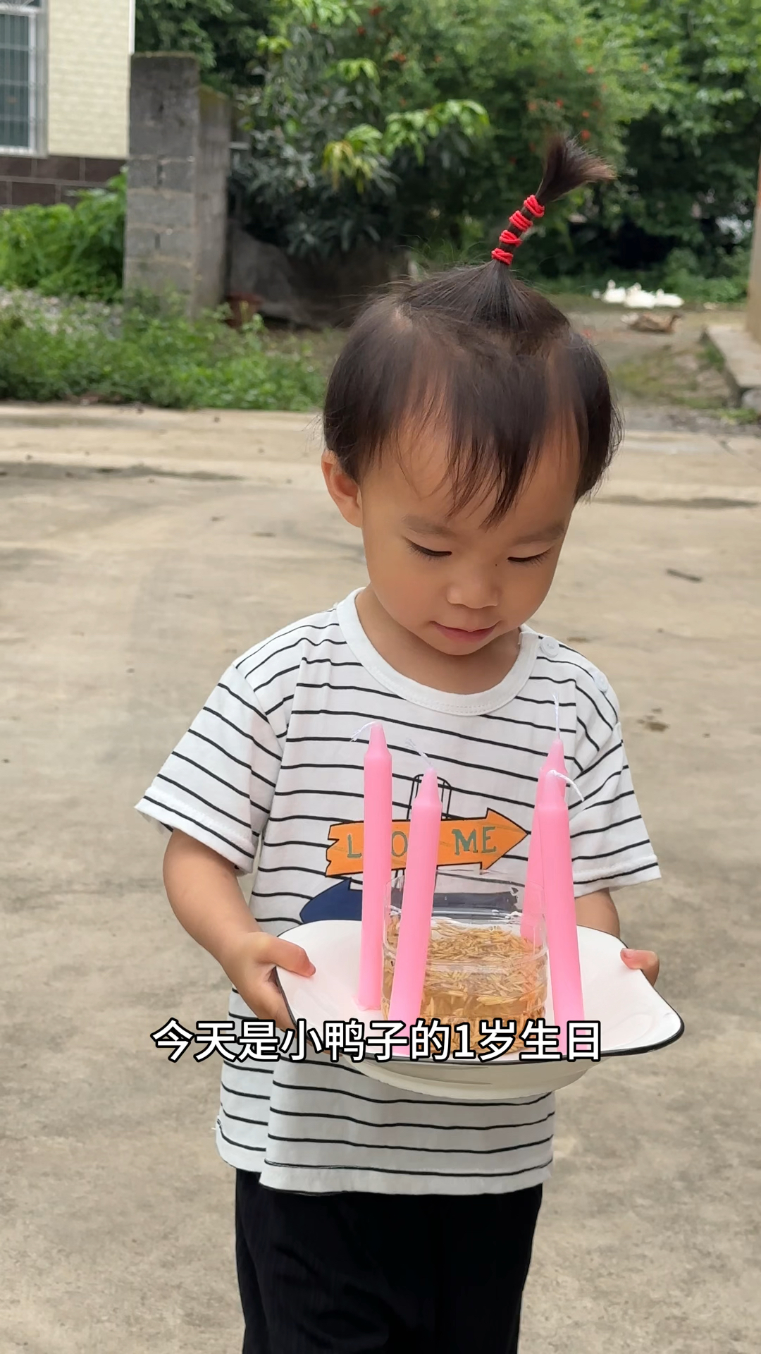 今天是小鸭子的一岁生日,特地给他准备了一个生日蛋糕