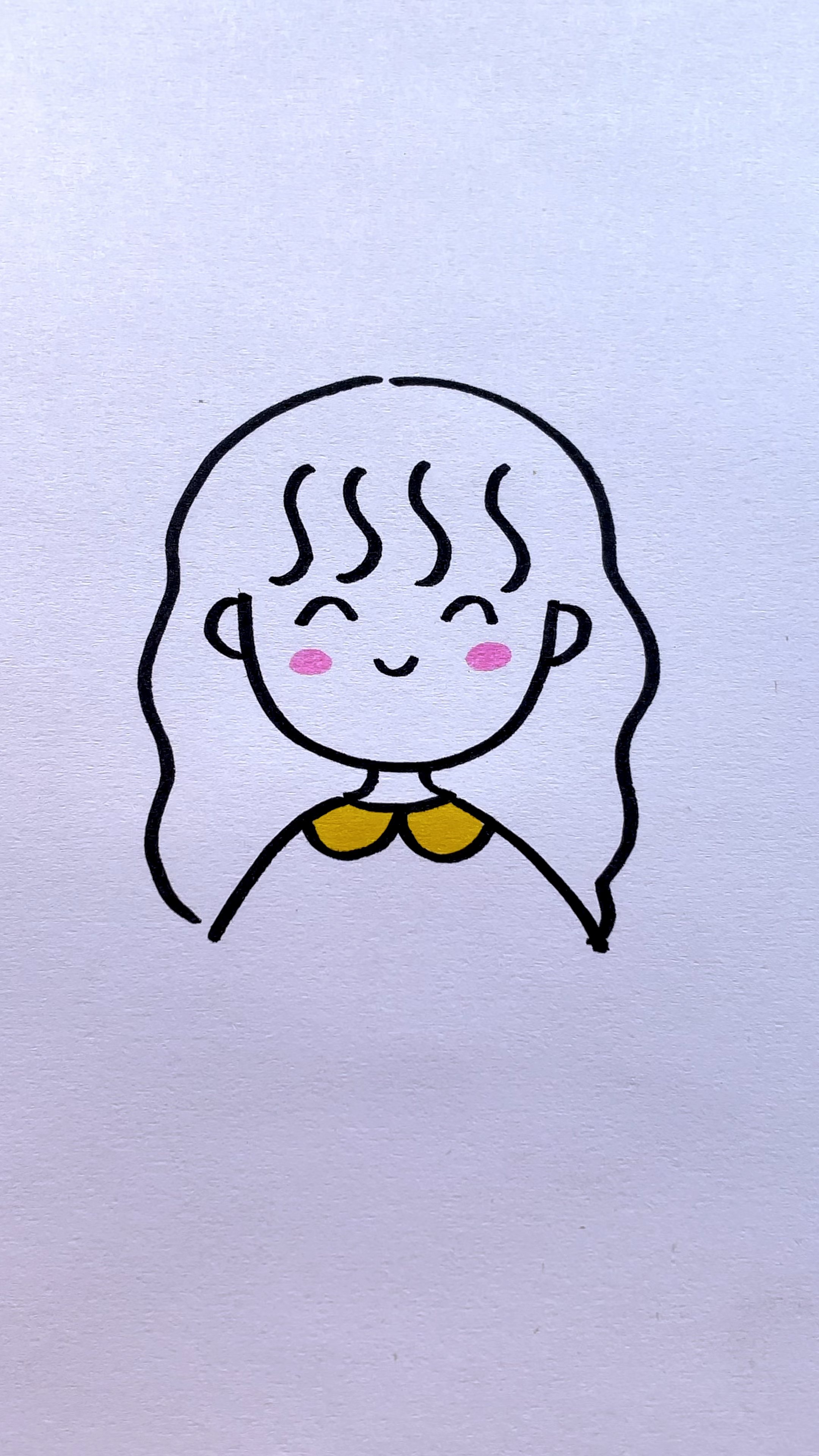 小女孩简笔画,跟我这样画很简单哦