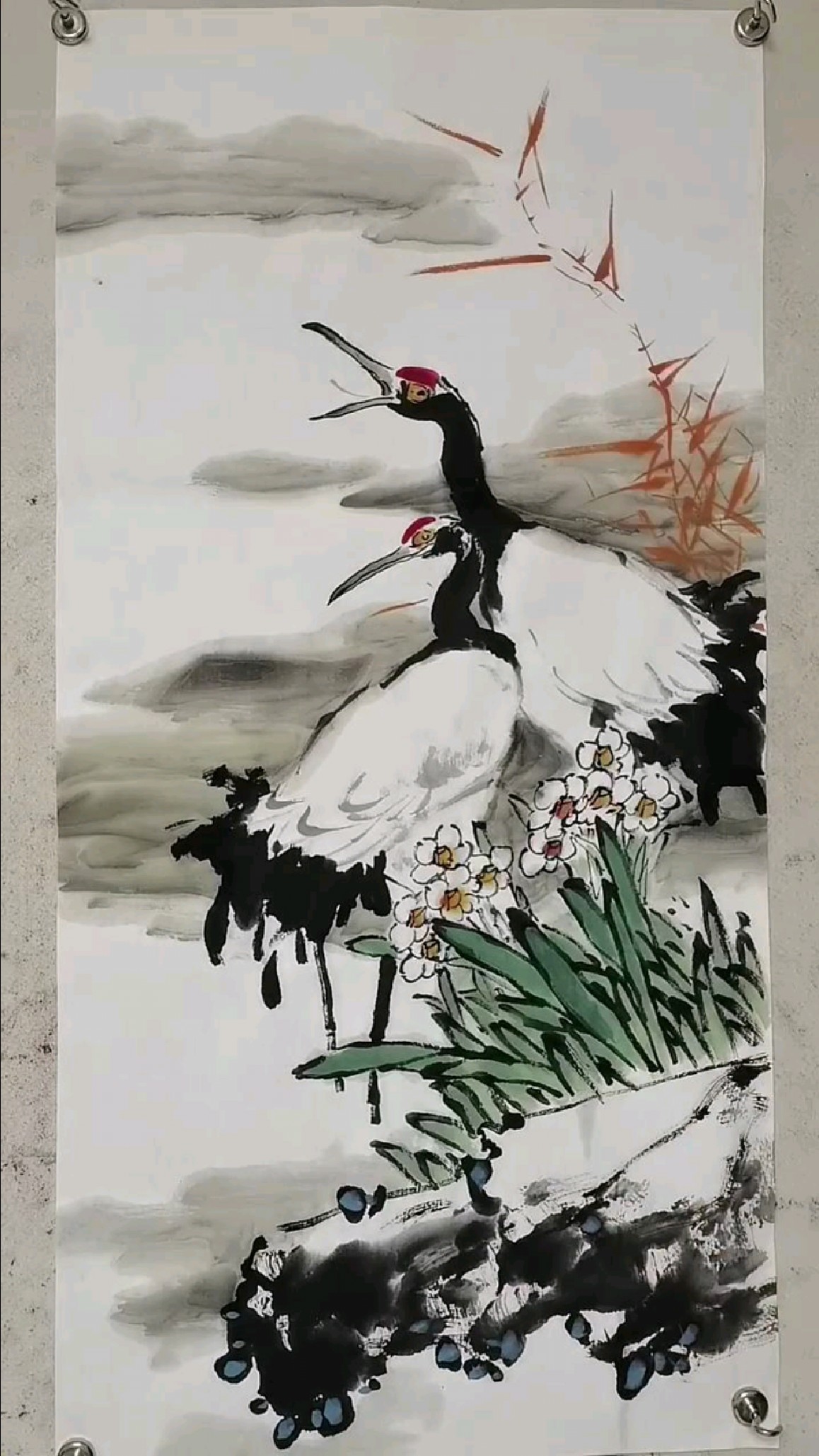 国画交友收藏如何画水仙鹤