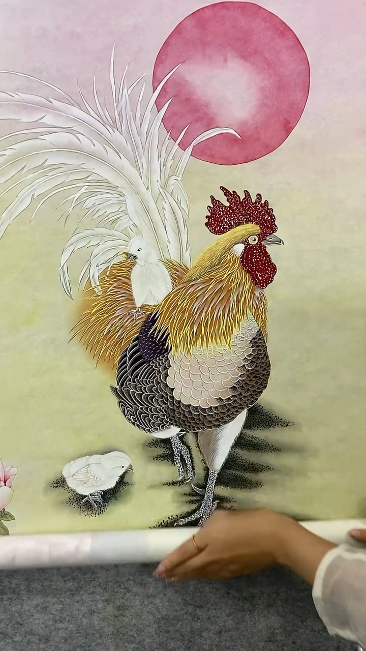 雄霸天下 鸿运当头,大吉大利一鸣惊人,国画大公鸡!
