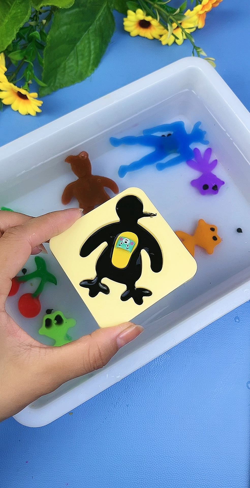 给企鹅的肚子里放一只小拖鞋