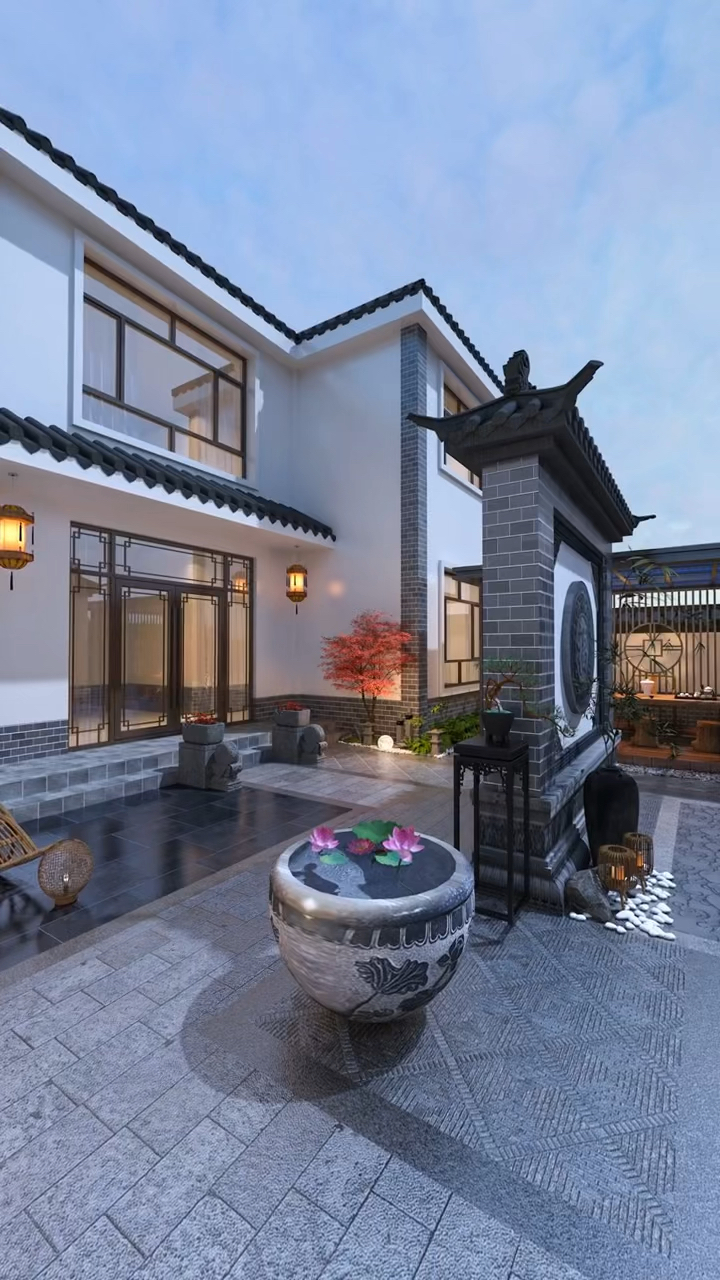 中式徽派合院,将“国画”搬进家里!