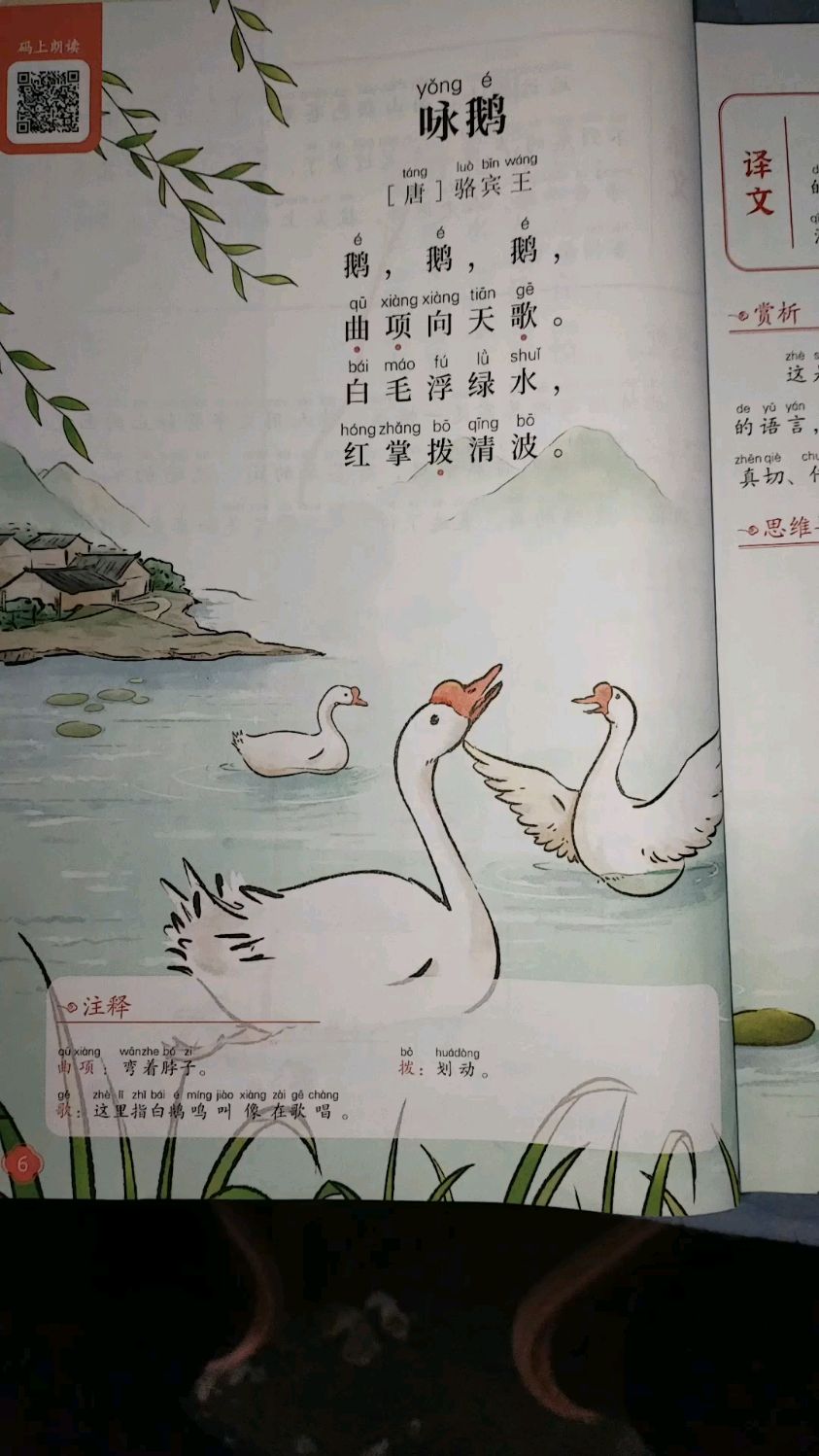 读古诗《咏鹅》古诗天天打卡