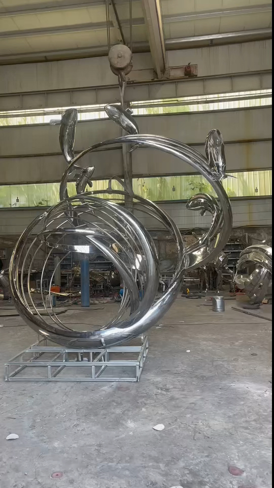 不锈钢景观雕塑不锈钢鱼跃龙门雕塑