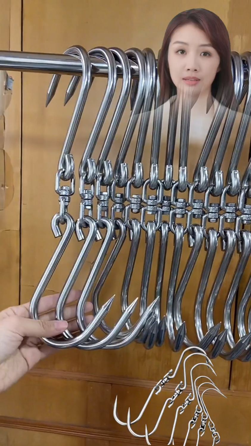 不锈钢材质屠宰挂肉钩子,有单钩有双钩,不锈钢挂肉钩子