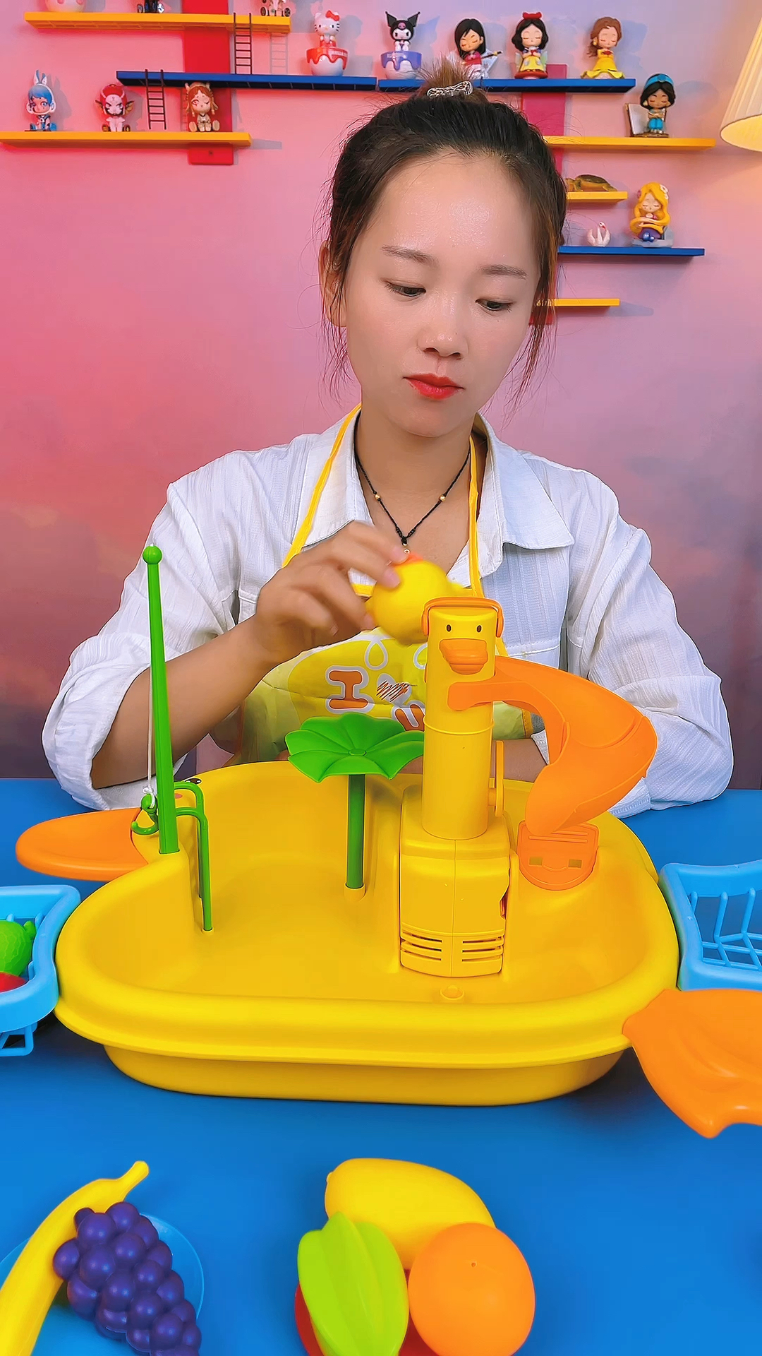 小黄鸭洗碗机玩具,还可以玩钓鱼和滑滑梯呢