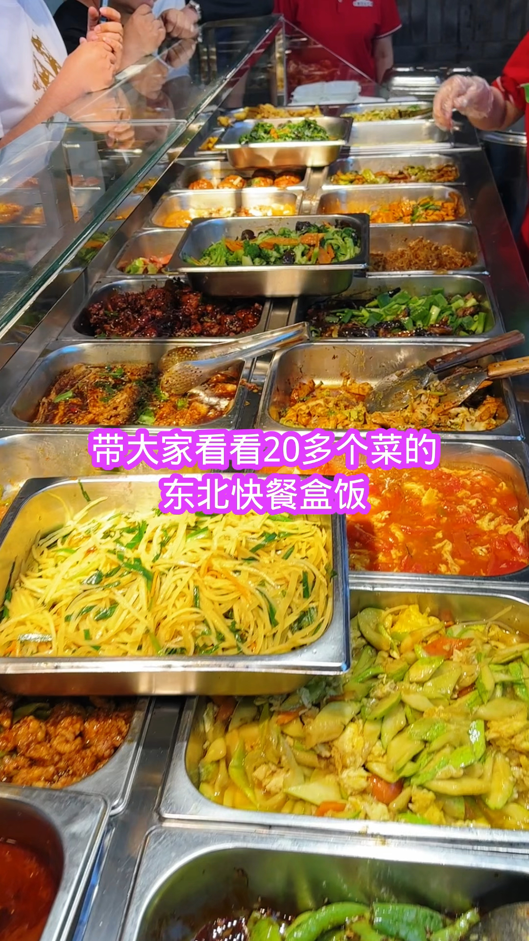 带大家看看20多个菜的东北快餐盒饭