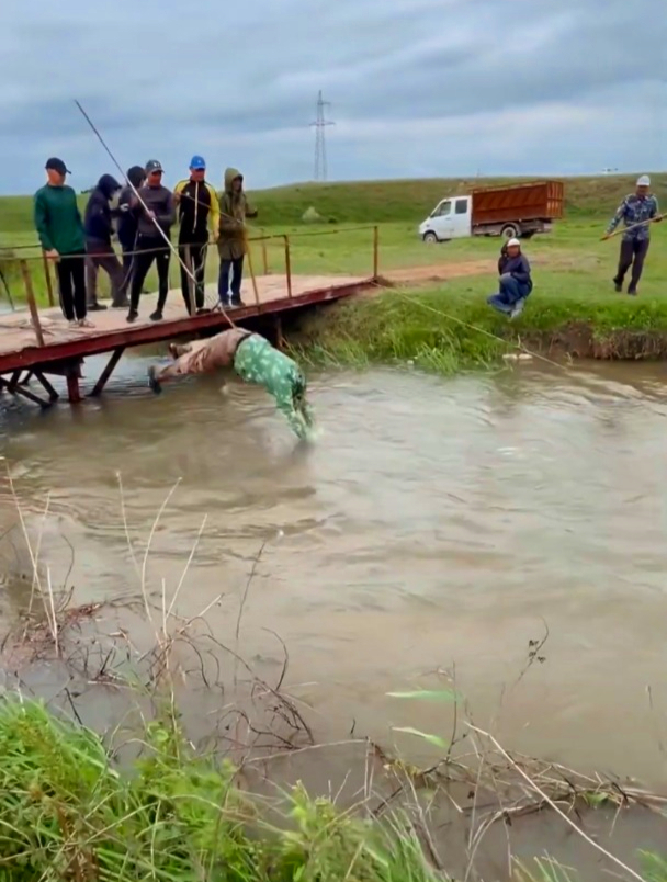 靠鱼叉来捕鱼,这完全是靠运气!