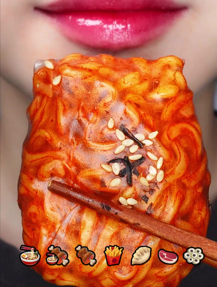 解压视频:吃春饼包的火鸡面 谁懂这一口