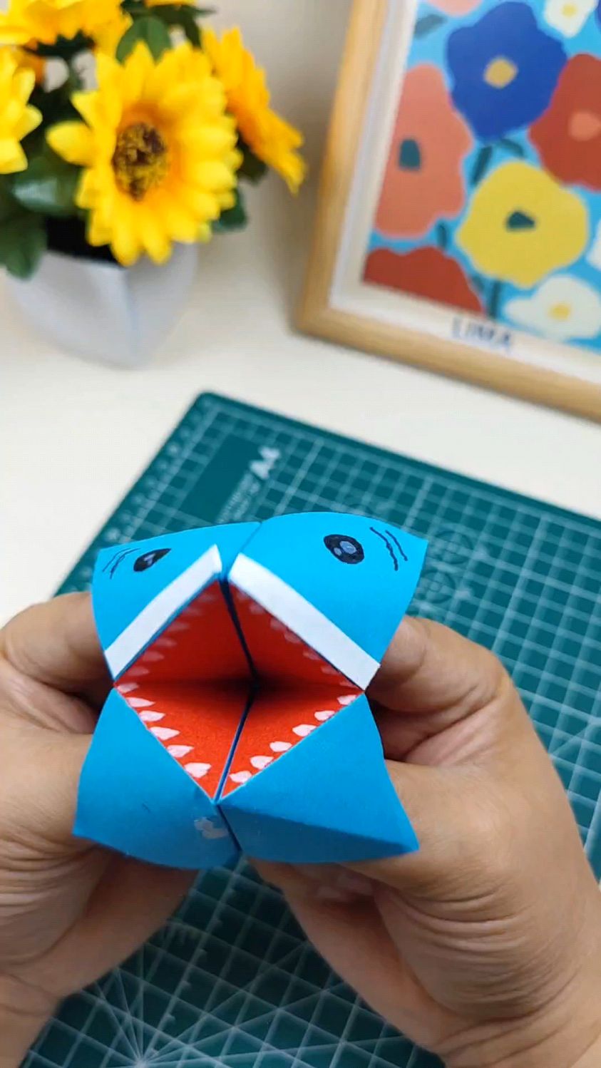 折纸手工教程,一起来做凶猛的鲨鱼