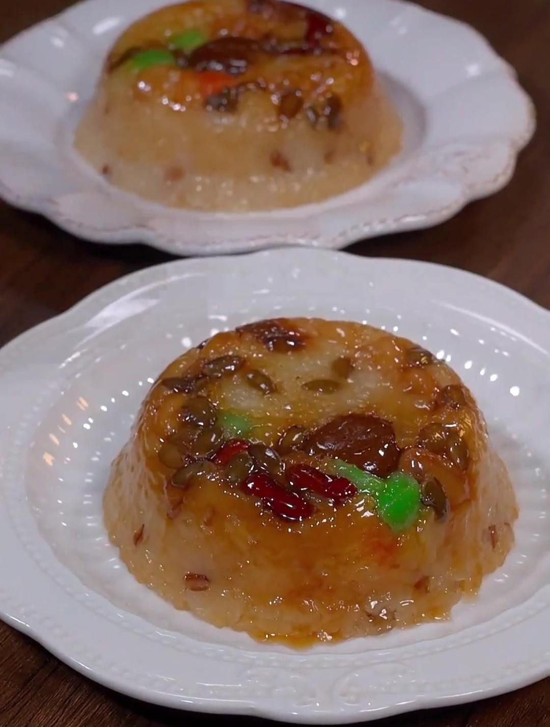 这个陕西西安饭庄的八宝饭,多种果仁,糯米清香,真是太好吃了