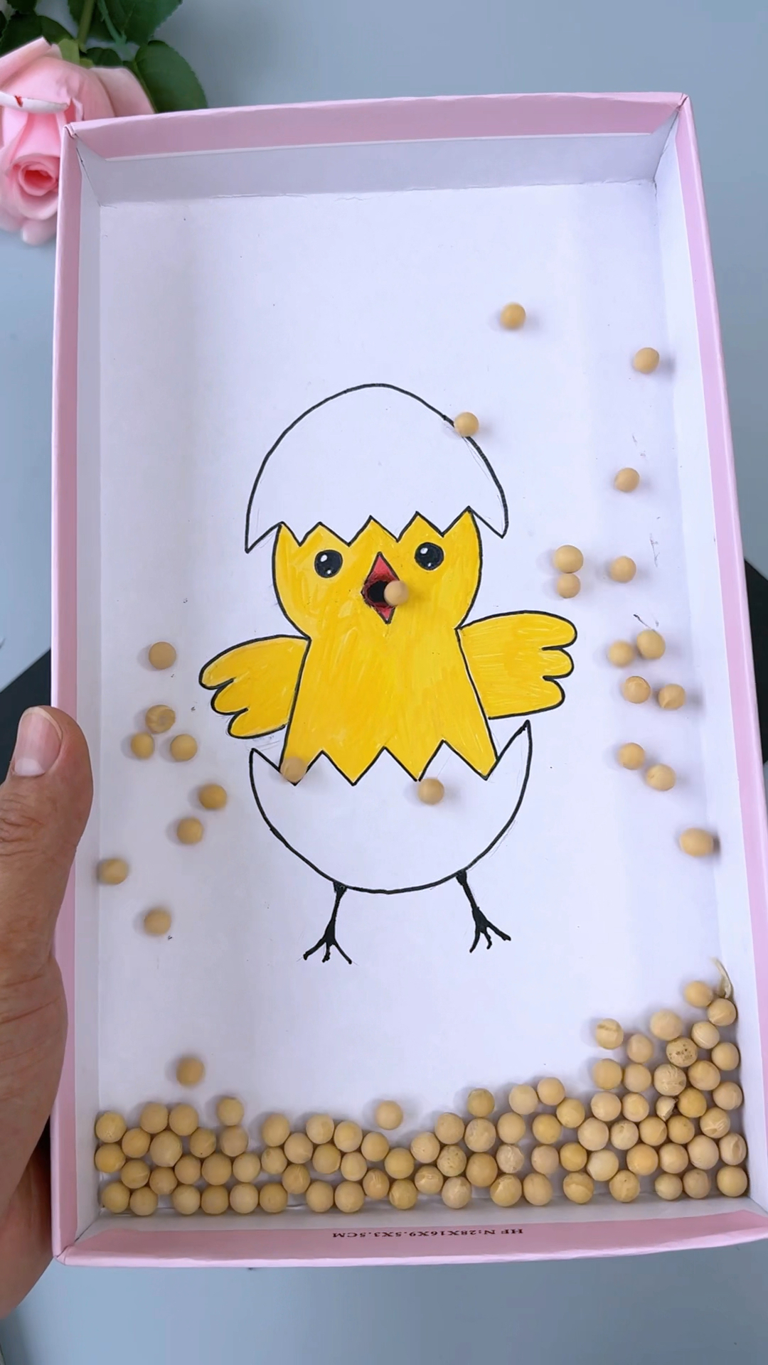 纸盒和矿泉水瓶不要丢,来做个小鸡吃米的玩具