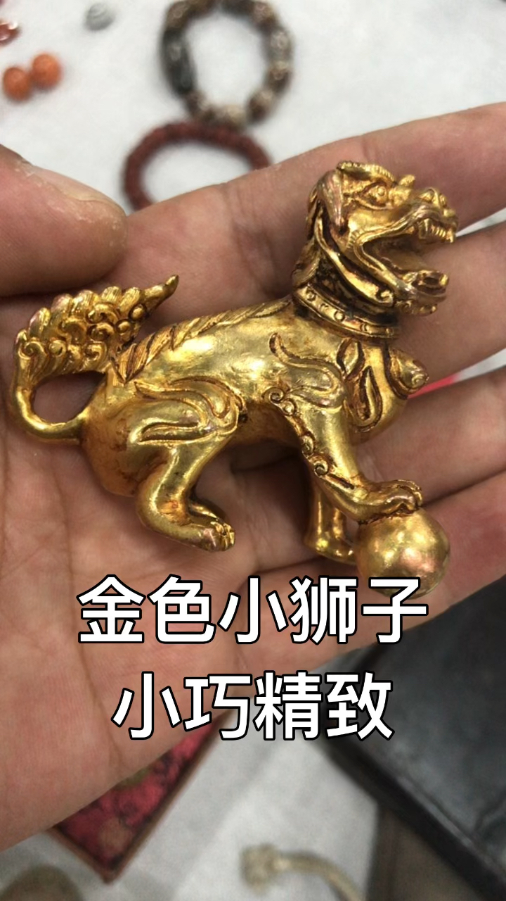 小巧紧致金色小狮子