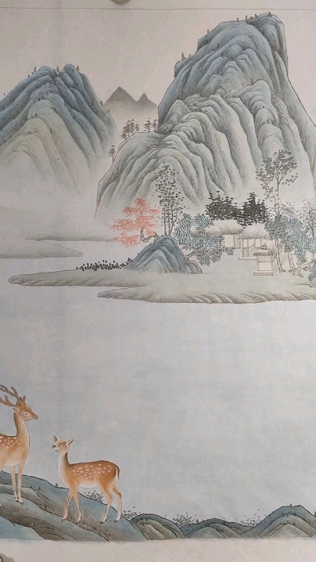 新画一幅山水画聚财宝盆