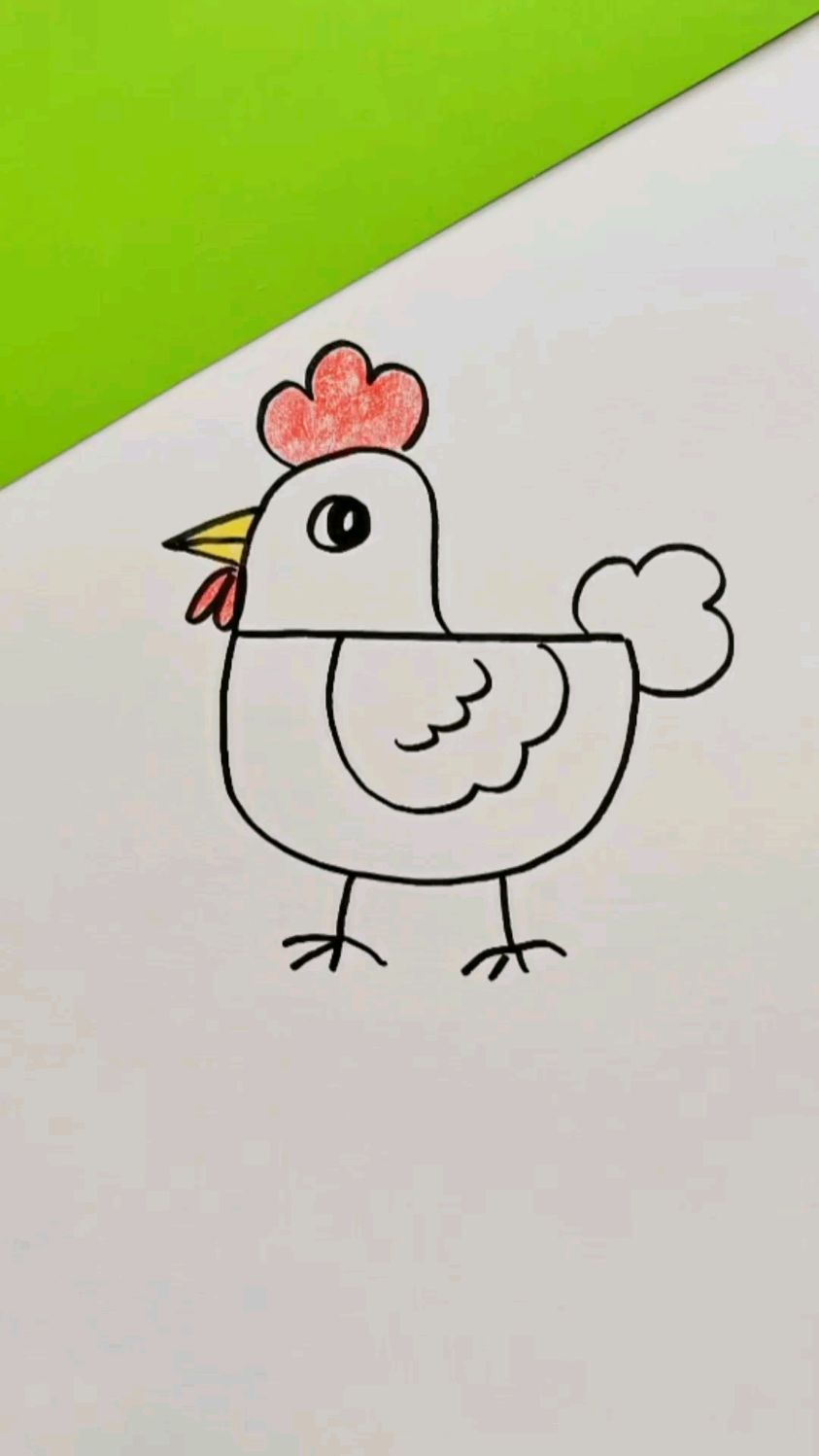 最简单画一只公鸡