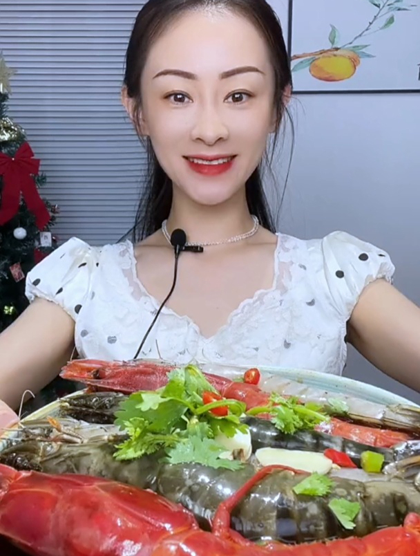 生腌捞汁大虾拼盘,冰冰凉凉