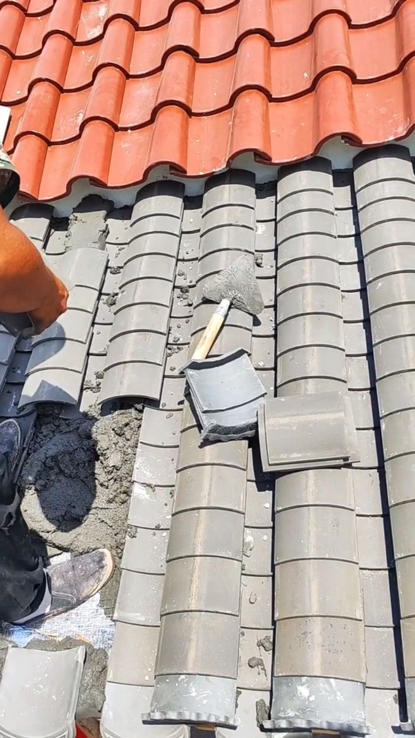 仿古徽派小青瓦木质门楼,新中式庭院