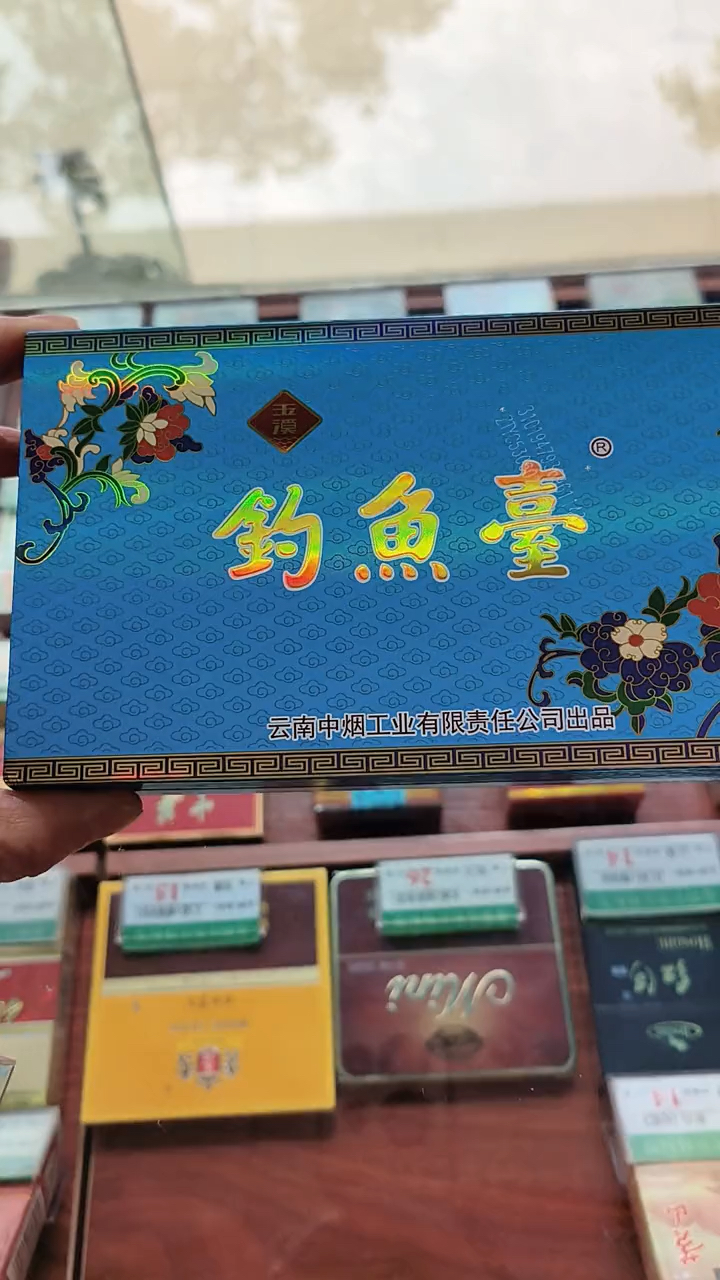 传说中的蓝钓?新版木盒景泰蓝钓鱼台。