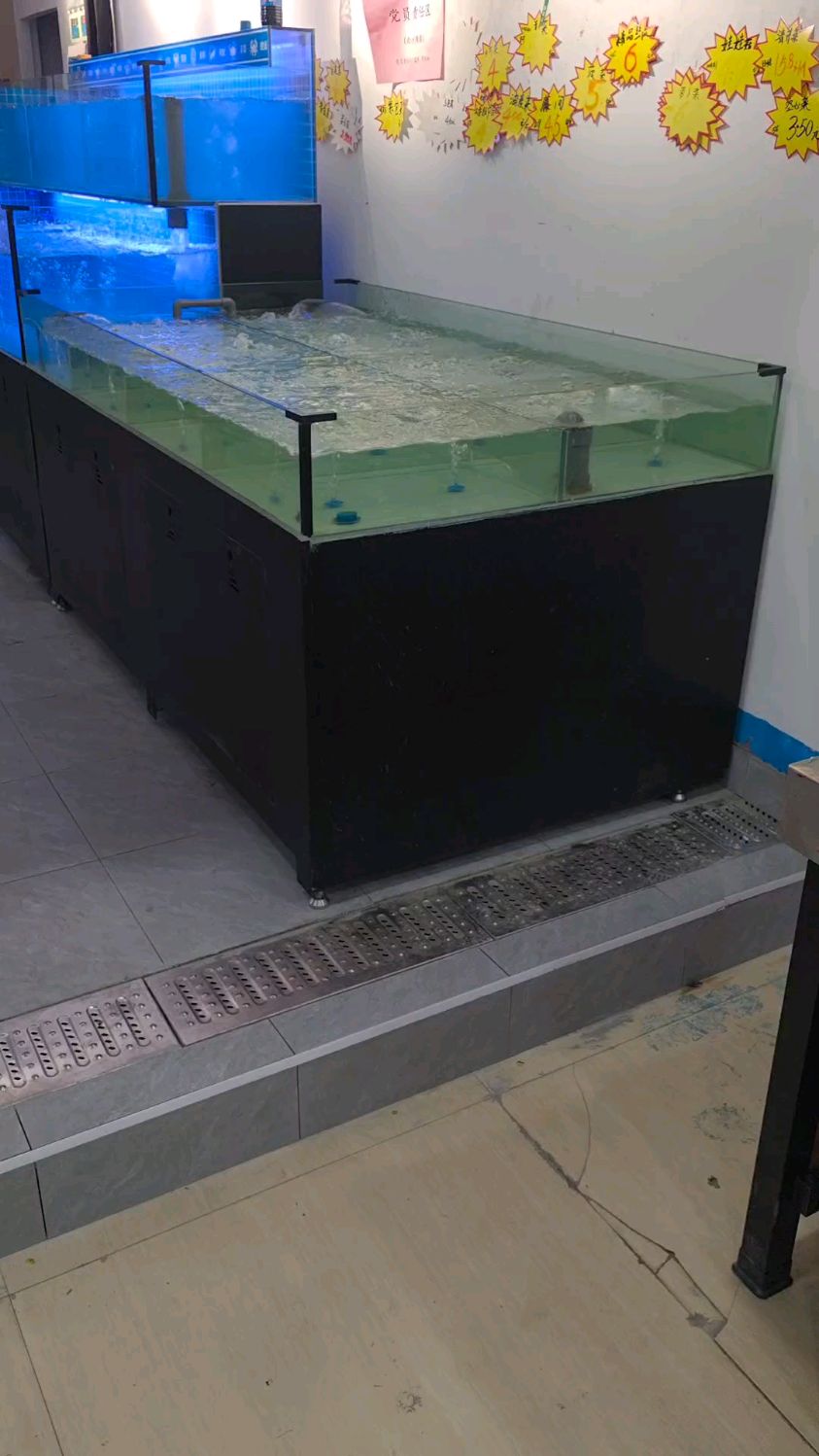 长沙白沙湾海鲜鱼缸定制安装完成#长沙禾有海鲜池鱼缸制作